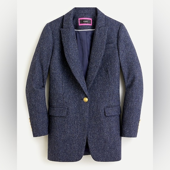 J. Crew Jackets & Blazers - J. Crew Long Parke Blazer in Navy Herringbone
English Wool Size 12 EUC